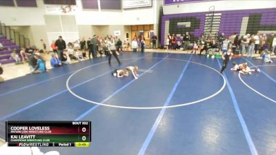 50 lbs Semifinal - Cooper Loveless, Payson Lion Wrestling Club vs Kai Leavitt, Champions Wrestling Club