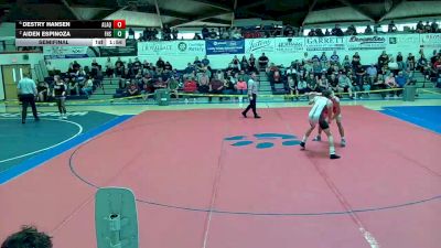 140 lbs Semifinal - Destry Hansen, American Leadership Academy - QC vs Aiden Espinoza, Florence High School