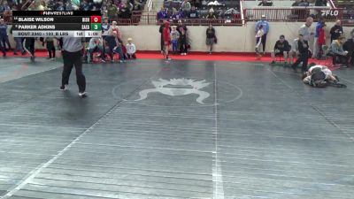100_B lbs Quarterfinal - Blaise Wilson, Bishop McCort vs Parker Adkins, Saegertown