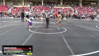 100 lbs Round 5 - Lennox Gebara, Frontenac Youth Wrestling Club vs Elizabeth Pendergrass, Ark City Takedown Wrestling Cl