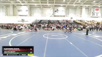 88 lbs Cons. Round 4 - Alexander Koziak, Carmel Youth Wrestling Club vs Westin Bratt, Cato Blue Devils Wrestling