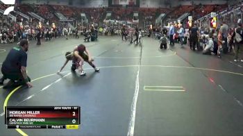 97 lbs Cons. Round 3 - Morgan Miller, Big Rapids Cardinals vs Calvin Beurmann, Comstock Park WC