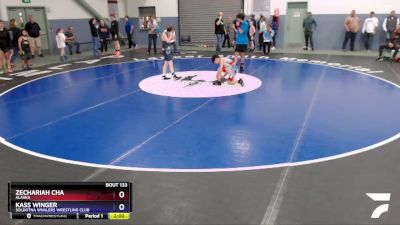 84 lbs Round 2 - Zechariah Cha, Alaska vs Kass Winger, Soldotna Whalers Wrestling Club