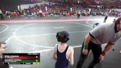 54 lbs Cons. Round 4 - Dominick Scholz, Ozaukee Warriors vs Ryan Johnson, St. Croix Falls