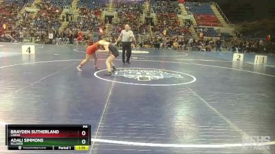 110 lbs Champ. Round 1 - Adali Simmons, Killdeer vs Brayden Sutherland, Lisbon