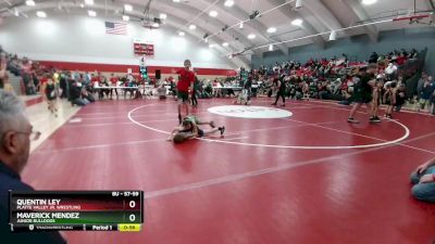 57-59 lbs Round 2 - Quentin Ley, Platte Valley Jr. Wrestling vs Maverick Mendez, Junior Bulldogs