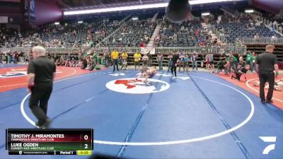 92 lbs Champ. Round 1 - Timothy J. Miramontes, Thermopolis Wrestling Club vs Luke Ogden, Cowboy Kids Wrestling Club