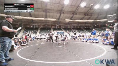 70 lbs Rr Rnd 1 - MJ Cottrell, Harrah Little League Wrestling vs Carter Rennick, Team Nomad