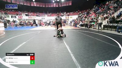 40 lbs Consi Of 4 - Kyson Miller, Wagoner Takedown Club vs Hastin Chitty, Gore Pirates Youth Wrestling