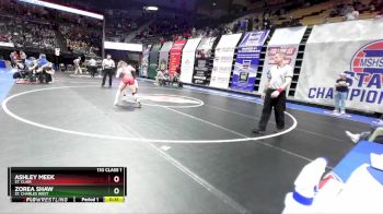 110 Class 1 lbs Cons. Round 1 - Zorea Shaw, St. Charles West vs Ashley Meek, St. Clair