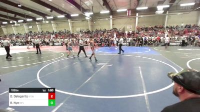 102 lbs Quarterfinal - Devin Delegarito, Stout Wrestling Academy vs Beau Nye, RIfle