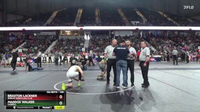 140 lbs 1st Place Match - Braxton Lackner, Bobcat Wrestling Club vs Maddox Walker, Carroll