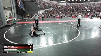 95 lbs Champ. Round 2 - Malakai Barker, Victory School Of Wrestling vs Jordan Feit, Mosinee Youth Wrestling