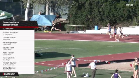 Women's 800m Track, Semi-Finals 2