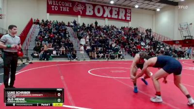 157 lbs Cons. Round 2 - Luke Schriber, Unattached Clackamas Community College vs Gus Menne, Corban University