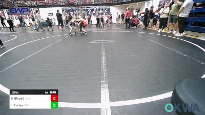 55 lbs Consi Of 4 - Beau Bloyed, Carl Albert vs Loxus Farley, Chickasha Youth Wrestling