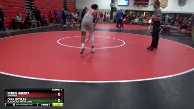 150 lbs Round 1 - Dirk Boyles, Burlington Notre Dame vs Efren Huerta, Ottumwa