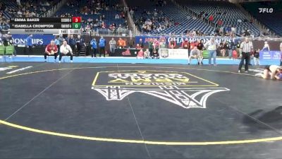 Girls-115 lbs Semifinal - Isabella Crompton, Frankfort (Girls) vs Emma Baker, Stevensville Lakeshore (Girls)
