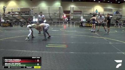 100 lbs Round 4 - Peyton Farrell, West Michigan Pursuit vs Branlun Simon, Simmons Academy Of Wrestling