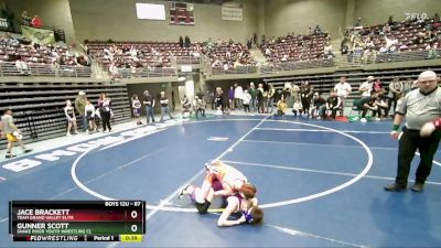 87 lbs Champ. Round 1 - Jace Brackett, Team Grand Valley Elite vs Gunner Scott, Snake River Youth Wrestling Cl