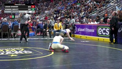 127 lbs 3rd Place - Logan Stewart, Reynolds vs Dominic Deputy, Chestnut Ridge