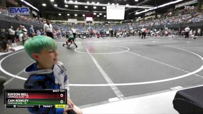 76 lbs Champ. Round 1 - Cam Rowley, Chapman Kids vs Kayson Bell, LAWRENCE ELITE