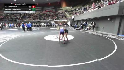 115 lbs Round Of 16 - Sadey Weiss, Sanger vs Brooklyn Weimer, Frontier