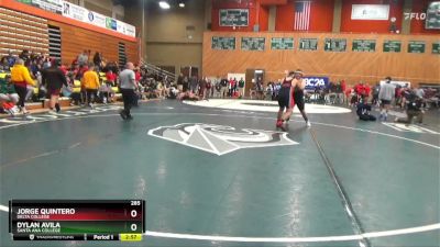 285 lbs Cons. Round 1 - Dylan Avila, Santa Ana College vs Jorge Quintero, Delta College