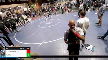 120 lbs Cons. Round 2 - Caleb Burbank, University vs Koltin Rice, Kelso