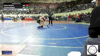 100 lbs Consi Of 32 #1 - Isaac Nickels, Weatherford vs Colton Morris, Mustang Middle School