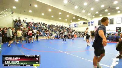 157 lbs Cons. Round 3 - Chris Villegas, Rancho Bernardo Wrestling Club vs Joshua Olvera, Canyon High School