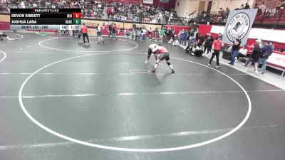 285 lbs Champ. Round 2 - Devon Sibbett, Minico vs Joshua Lara, Bishop Kelly High School