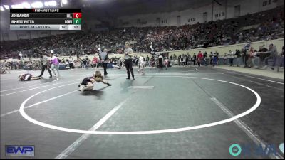 43 lbs Round Of 16 - Jd Baker, Hilldale Youth Wrestling Club vs Rhett Pitts, Cowboy Wrestling Club