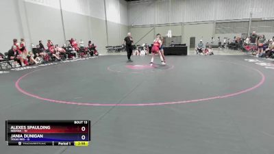 130 lbs Placement Matches (8 Team) - Alexes Spaulding, Indiana vs Jania Dunigan, Texas Red