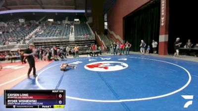 63 lbs Cons. Semi - Caysen Long, Riverton USA Wrestling vs Ryder Wisniewski, Green River Grapplers Wrestling