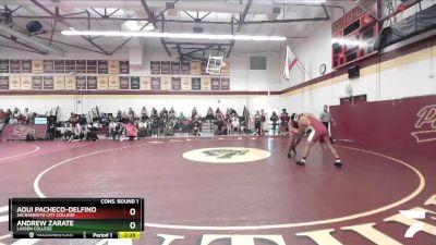 184 lbs Cons. Round 1 - Andrew Zarate, Lassen College vs Aoui Pacheco-Delfino, Sacramento City College