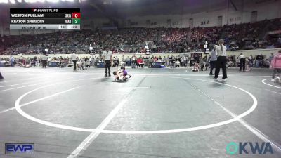 55 lbs Round Of 16 - Weston Pulliam, Skiatook Youth Wrestling vs Keaton Gregory, Vian Wrestling Club