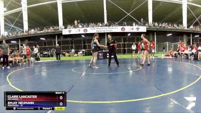 118 lbs Round 1 (8 Team) - Claire Lancaster, Oklahoma vs Emjay Neumann, Wisconsin