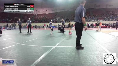 94 lbs 5th Place - Jazmynn Marks, Sand Springs Jr High vs Madison Owens, Hennessey Jr High Girls