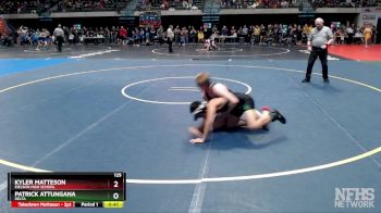 125 lbs Cons. Round 2 - Kyler Matteson, Eielson High School vs Patrick Attungana, Delta