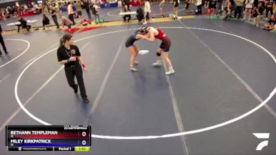 130 lbs Quarterfinal - BethAnn Templeman, IA vs Miley Kirkpatrick, IA