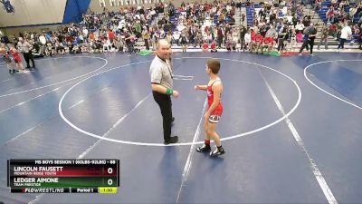 88 lbs Champ. Round 2 - Lincoln Fausett, Mountain Ridge Youth vs Ledger Aimone, Team Prestige