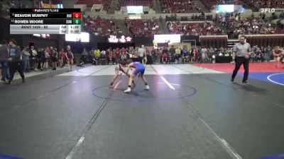82 lbs Champ. Round 2 - Beaudin Murphy, Billings Wrestling Club vs Rowen Moore, Team Real Life