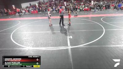 95 lbs Cons. Round 3 - Sloan Mueller, Mollitium Wrestling Club vs Jasaiya Jackson, Red Hot Wrestling Club