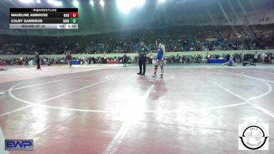 143 lbs Round Of 32 - Madeline Ambrose, Bixby JH Girls vs Colby Garrison, Sand Springs Jr High