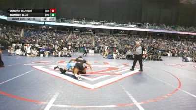 6A 175 lbs Semifinal - Dominic Blue, Union Pines High School vs Jordan Warren, Southeast Guilford High School