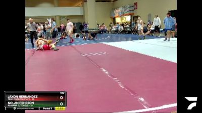 100 lbs Round 2 (6 Team) - Jaxon Hernandez, Team Palmetto State vs Nolan Pehrson, Alabama Elite Gold