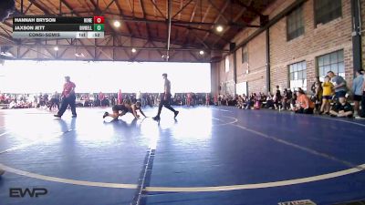 105-110 lbs Consolation - Hannah Bryson, Honey Badgers Wrestling Club vs Jaxson Jett, Division Bell Wrestling