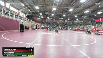 126 lbs Cons. Semi - Aiden Terry, Evansville North vs Carson Burns, Evansville Mater Dei
