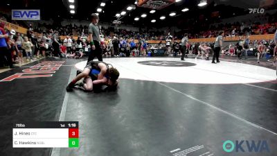 76 lbs Semifinal - Jaxon Hines, Comanche Takedown Club vs Corbin Hawkins, Noble Takedown Club